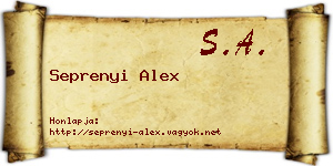 Seprenyi Alex névjegykártya