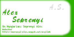 alex seprenyi business card